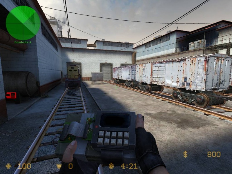 This position is the prefered position on Train to plant the bomb. It offers the Bomb defuser next to no cover and gives the Terrorists countless options to protect the planted bomb from, including: Electrical (E)-box, Little Ladder, Big Ladder, T connector, Vines, Mid Connector.